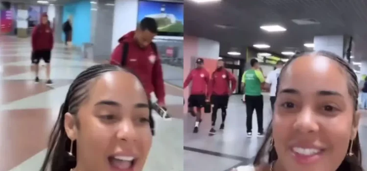 Influenciadora provoca jogadores do Vitória no aeroporto após derrota para o Vasco