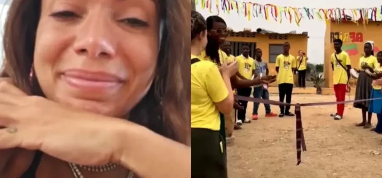 Anitta chora ao ver escola que ajudou a construir na África