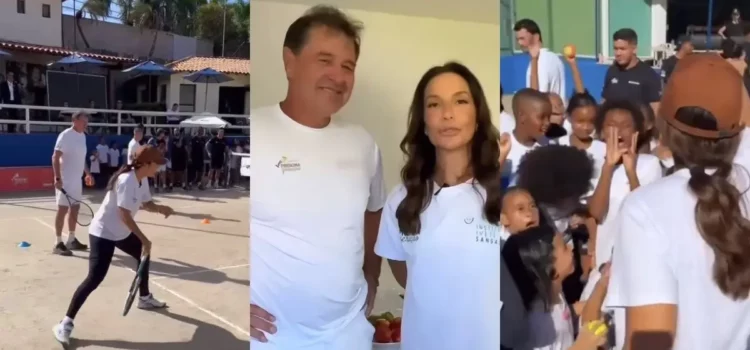 Ivete Sangalo firma parceria com instituto que promove aulas de tênis para crianças em Salvador